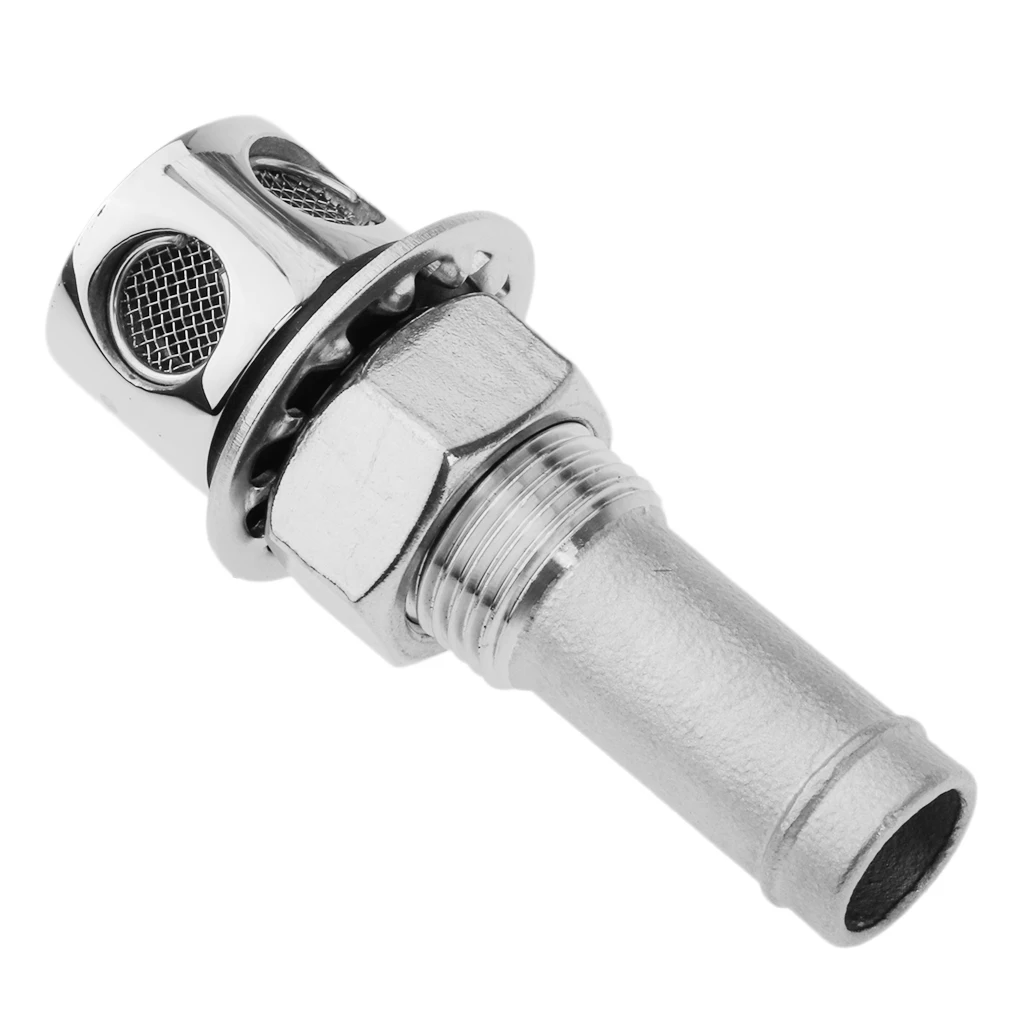 Universal Boat Yacht RV Fuel Gas Tank Vent, Straight Stainless Steel Flush Mount Oil Water Vented for 5/8 inch Tubing