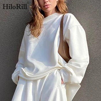 

HiloRill Women O Neck Solid Sweatshirt Batwing Long Sleeve Loose Casual Hoodies Ladies Soft Home Style Pullover Sweatshirts