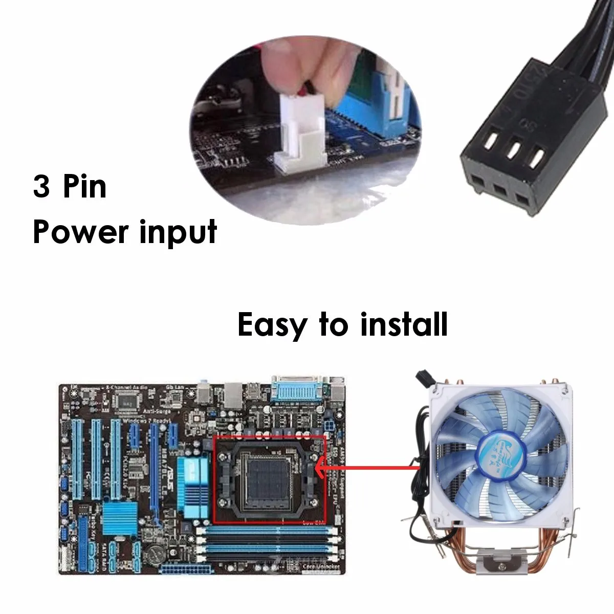 3-контактный двойной вентилятор Процессор охладитель радиатор Процессор вентилятор охлаждения для Intel LGA775/1150/1155 AMD AM2/AM2+/AM3 AM4 Ryzen паста Termica