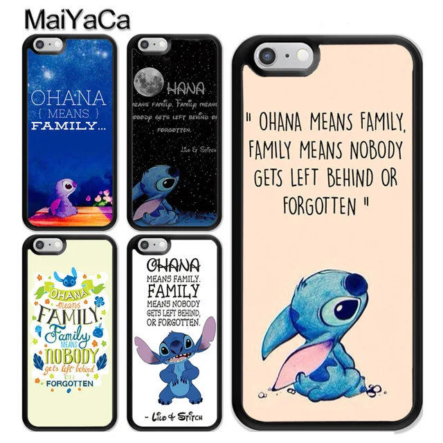 KETAOTAO Lilo and Stitch Ohana означает что семья для iPhone SE 5C 5S 6S Plus X XR XS MAX черный мягкий чехол