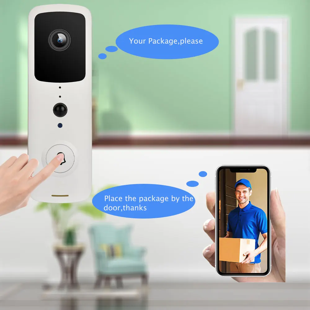 HISMAHO 1080P HD видео-дверной звонок Камера наружная камера WIFI дома дверного звонока Камера Беспроводной безопасности Камера Батарея ИК Ночное видение