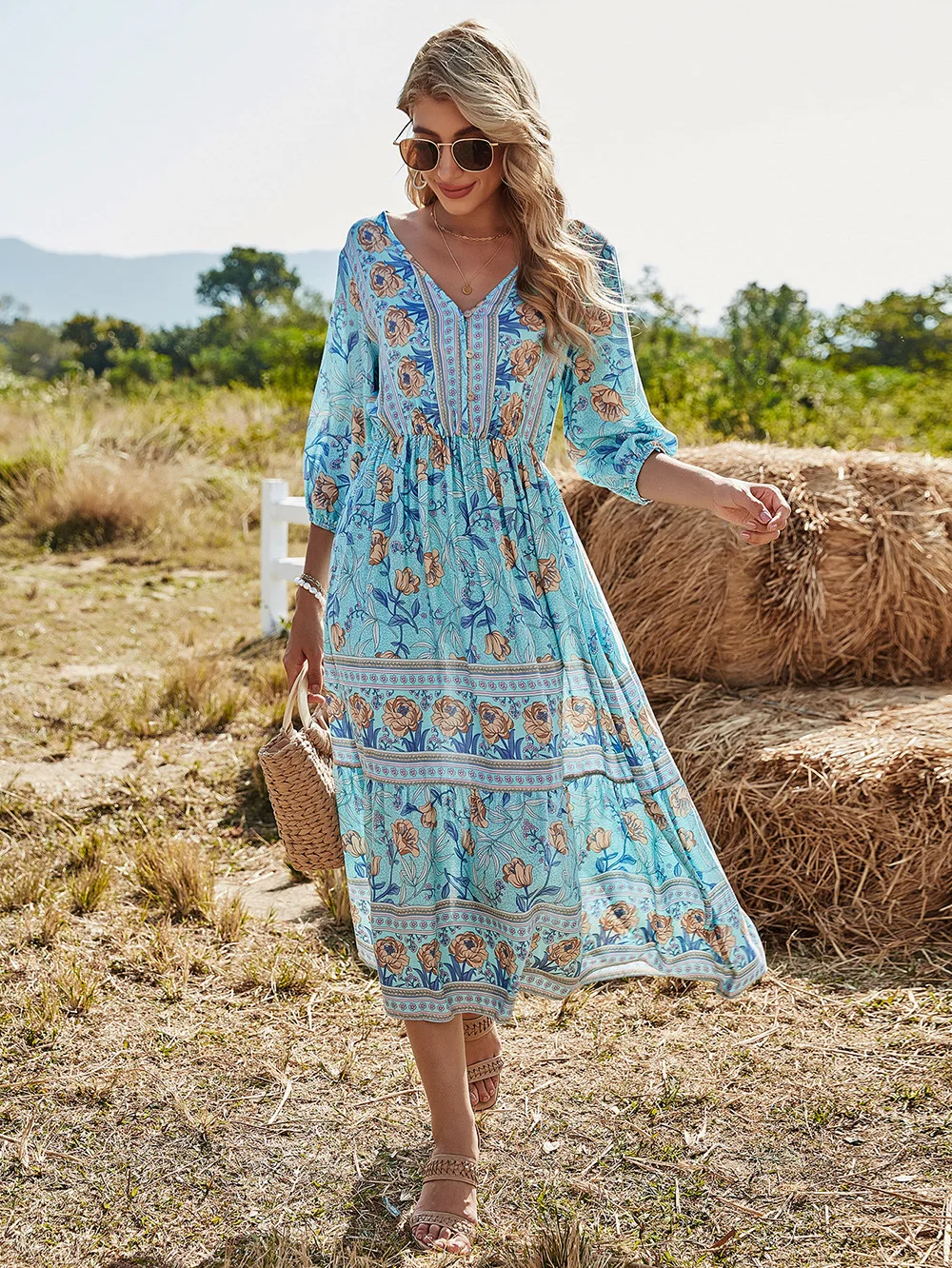 mid length bohemian dresses