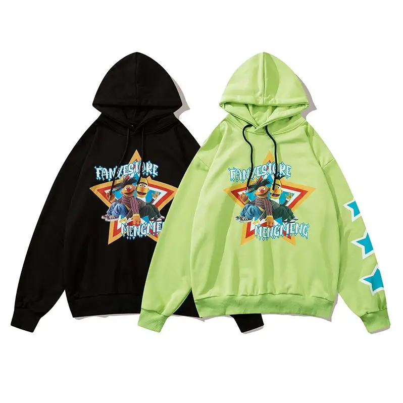 Модная толстовка с капюшоном мультяшным принтом | Мужская одежда