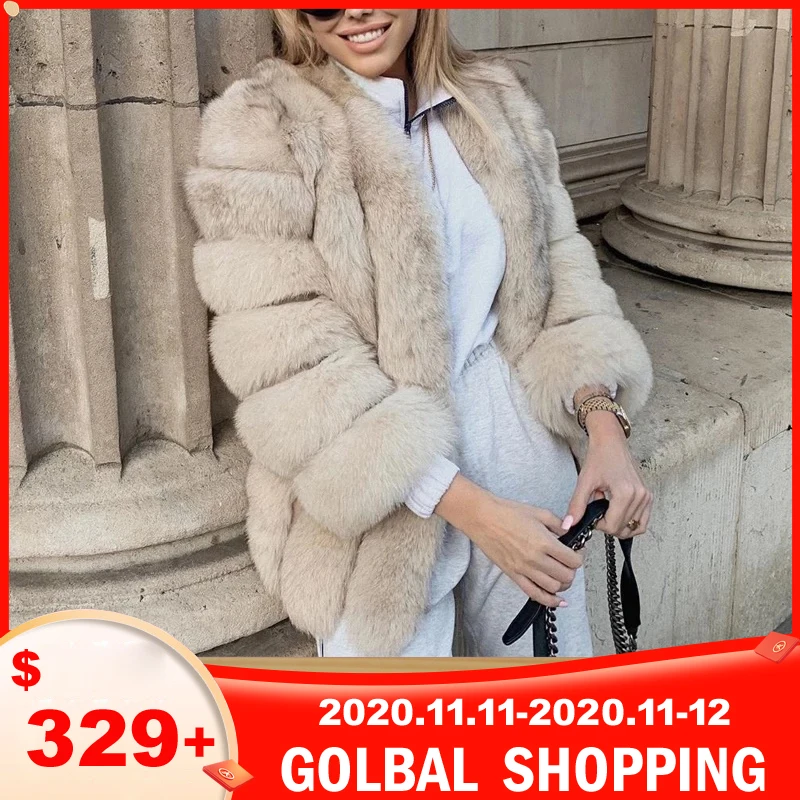 

Tatyana Furclub Real Fur Coat Natural Fox Fur Coat For Women Jacket Girl Winter Coat Girl Pink O-neck Long Sleeve Street Style