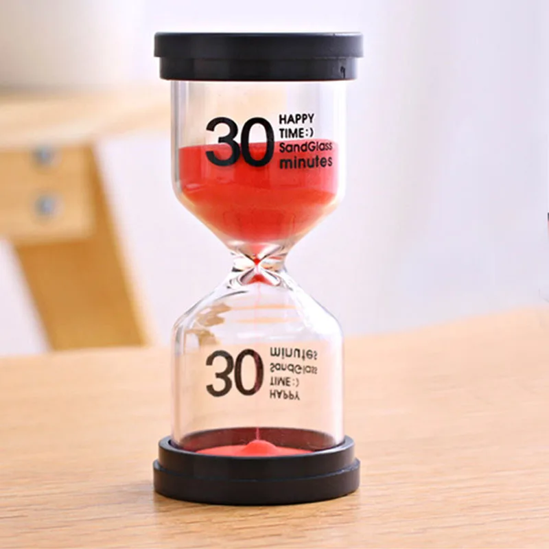 Настольные песочные часы с таймером 10 минут/15 минут/30 минут детская чистка ударные песочные часы с таймером для украшения дома - Цвет: Красный