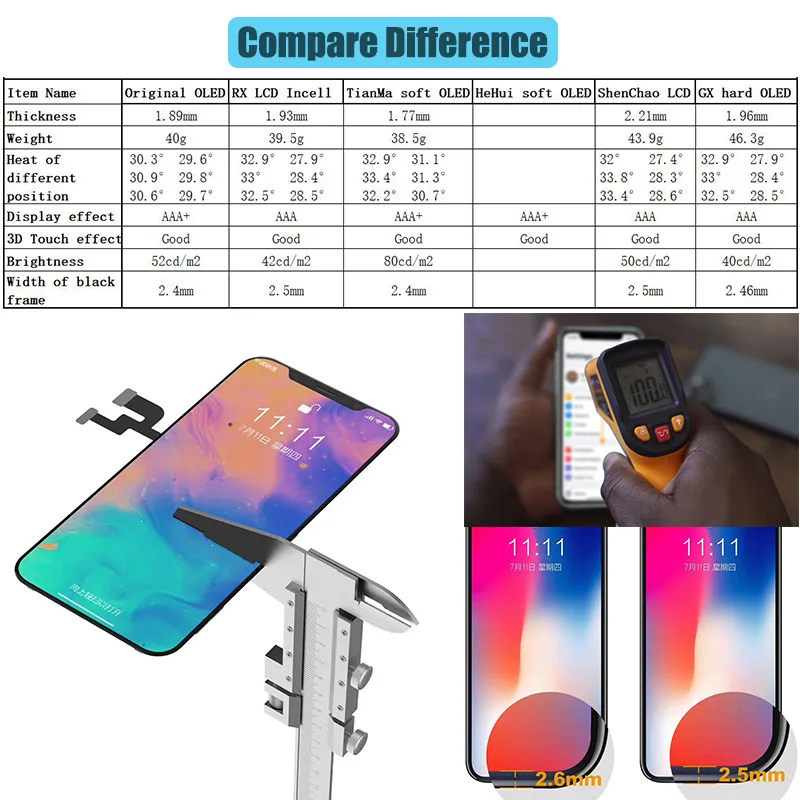 BFOLLOW копия lcd/OLED для iPhone X замена экрана истинный тон дигитайзер дисплей сборка рамка печать