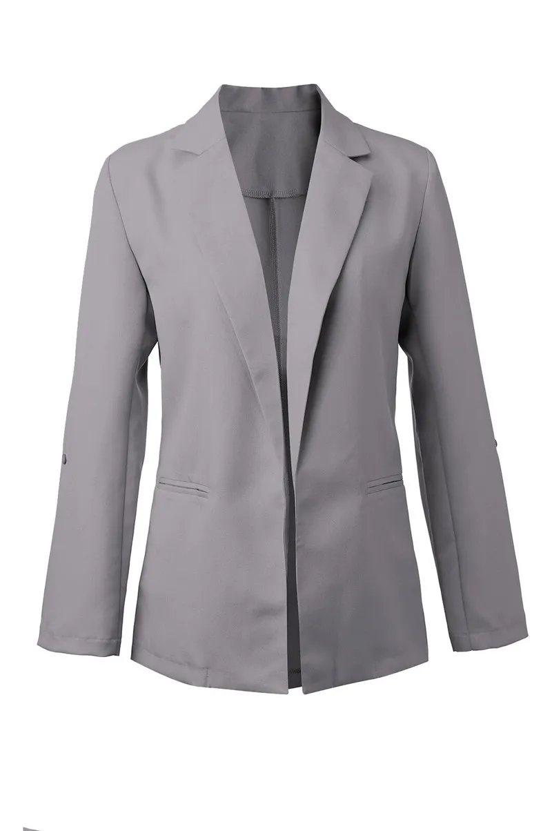 Для женщин женская Перед осенним OL с длинным рукавом Стройный блэйзер костюм пальто Рабочая куртка деловой строгий костюм с открытым швом;