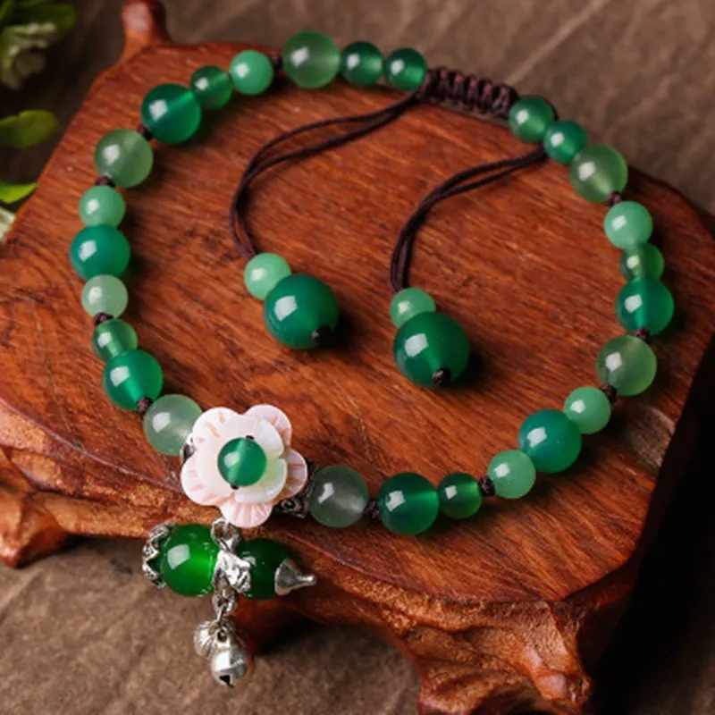 В винтажном стиле Повседневная Тыква Подвески с цветком лотоса анклет (браслет