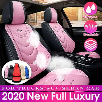 

2020 New Full Luxury PU Leather Car Front Seat Cushion Cover Waterproof For toyota camry 40 land cruiser For chevrolet SUV Sedan