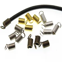 100 шт. Пружинные обжимные концы крепежа соединитель Обжимные бусины подходит для 2 мм 3 мм круглый кожаный шнур DIY Ожерелье Изготовление ювелирных изделий Z205