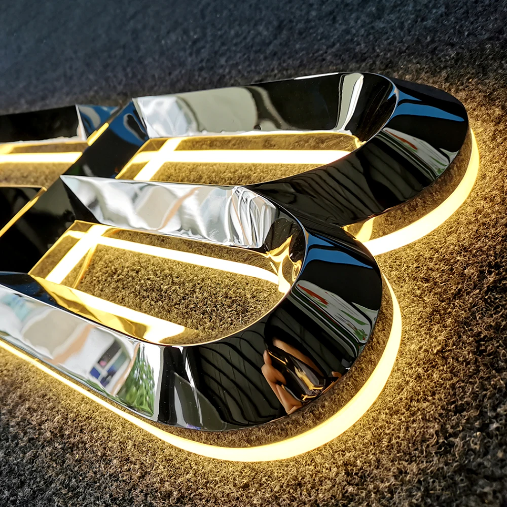 Наружная светодиодная вывеска для магазина из нержавеющей стали 3D | Электронные