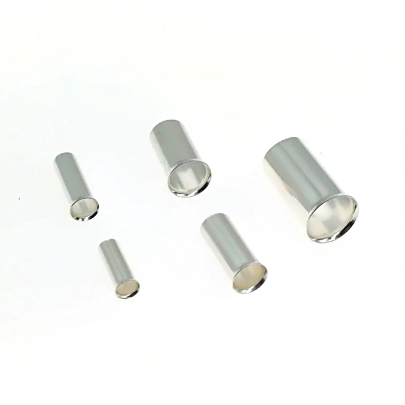 100pcs Copper tube bare cord end terminals Electrical crimp naked terminal wire connectors EN0508~EN16-12 cable ferrules 22-4AWG