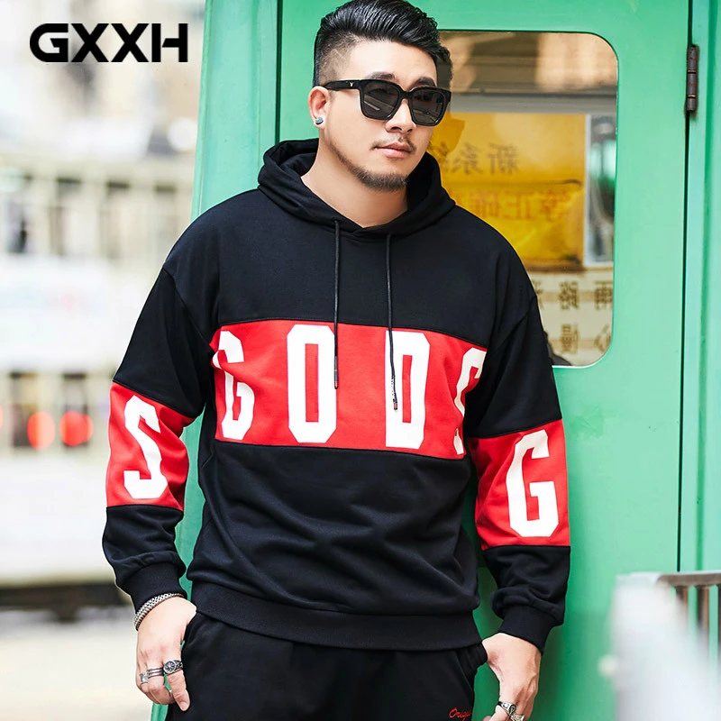 GXXH большие мужские толстовки, модный бренд, большие размеры, Мужская Осенняя свободная толстовка с капюшоном, толстовка с принтом, большой размер d с капюшоном