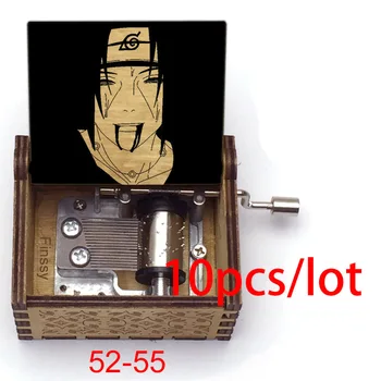 

10pcs / Lot Wooden Music Box Anime Naruto Dragon Ball Spirited Away Totoro Little Stars Sailor Moon Demon Slayer New Year Gift