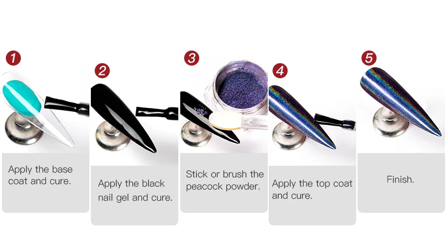 Clearance Discount ROSALIND 0.2g Laser Peacock Powder Nail Glitter Pigment Decoration For Manicure Base Top Coat Design Nail Art