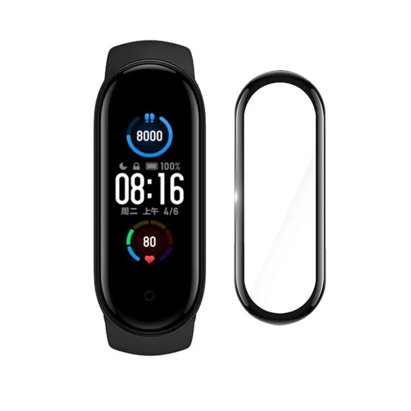 

Защитная пленка для Xiaomi Mi Band 5, мягкая, прозрачная, с загнутыми краями