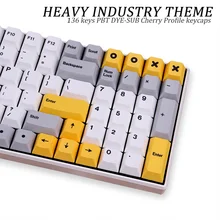Heavy Industry Theme 139 Keys Keycaps Cherry Profile PBT DYE-SUB Keycap For MX Switch Mechanical Gaming Keyboard