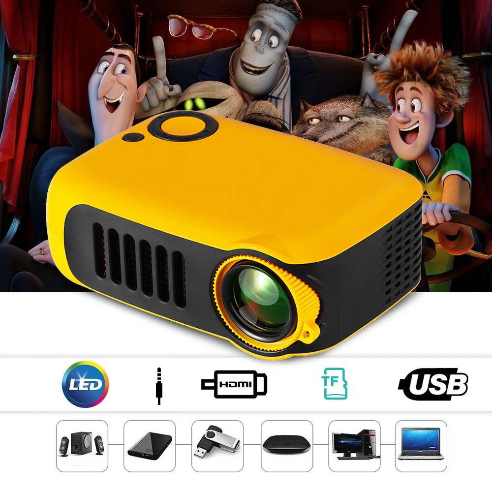 Портативный мини проектор 1080P ЖК дисплей 50000 часов работы лампы для домашнего