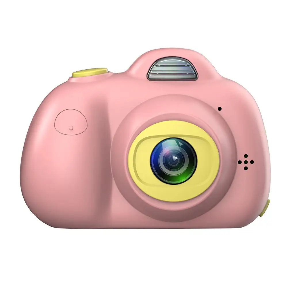 Pink Детская Цифровая видеокамера с 32GB sd-картой милые двойные Объективы видеокамеры для Рождества - Цвет: Pink