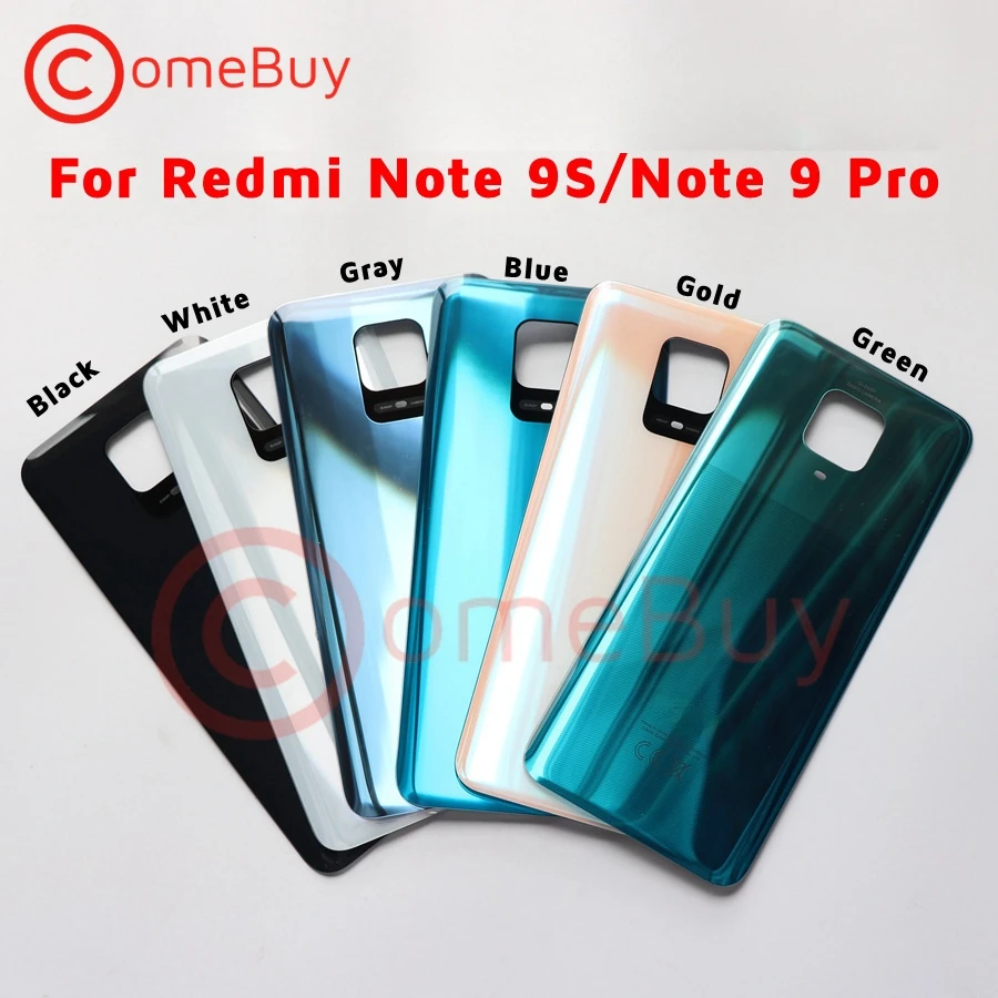 Новая задняя крышка для Xiaomi Redmi Note 9 Pro 9S Крышка батарейного отсека Задняя