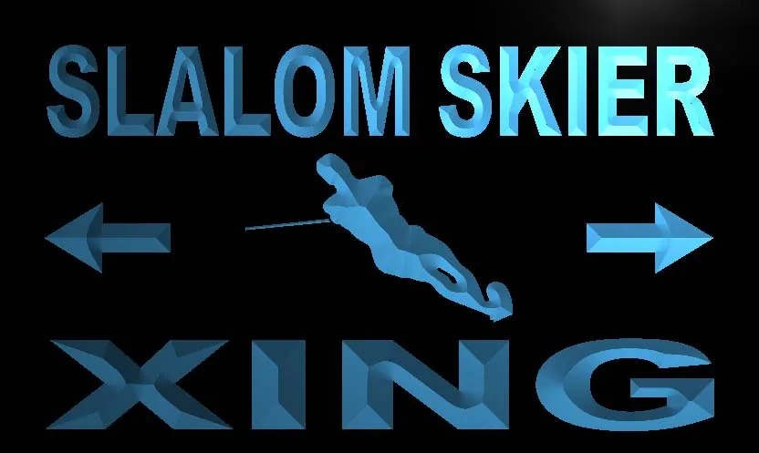 M801 Slalom Skier Xing светодиодная неоновая световая вывеска | Дом и сад