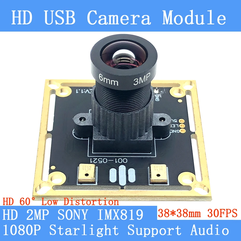 USB-камера с микрофоном и поддержкой Android linux 1080P 60 ° 2 МП | Безопасность защита