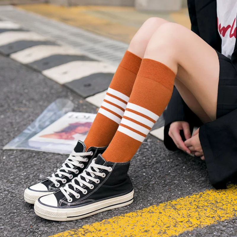 Коллекция в японском стиле FW19, Гольфы с полосатым узором, Ins Pop, модные гольфы для девочек, для студентов, осень, для школы