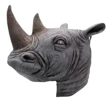 Головной убор носорога Хэллоуин маска латексное животное косплей реквизит забавная маска шлем для карнавала Вечерние