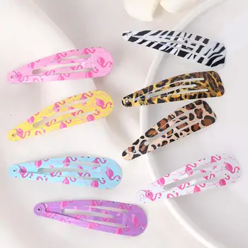 

5pcs/lot Snakeskin Spotted Hairpin Water Drop Hollow BB Clip Kids Headwear Children Hair Accessories Baby BB Clips for Girls