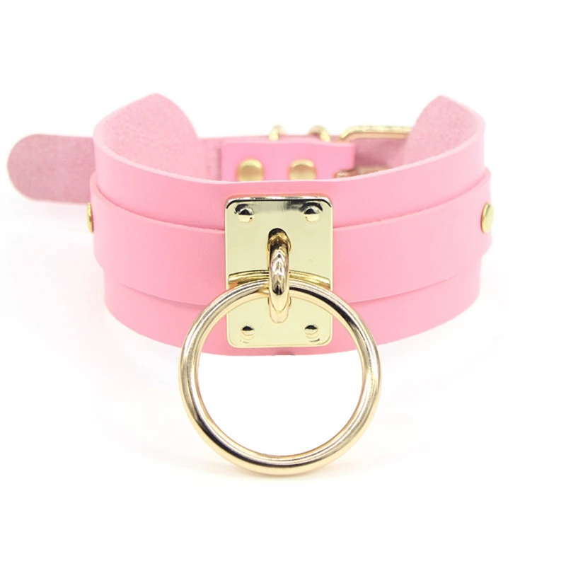 PK Sexy Punk Choker Collar Leather Choker Bondage Cosplay Goth Jewelry Women Gothic Necklace Harajuku Accessories - Окраска металла: PK
