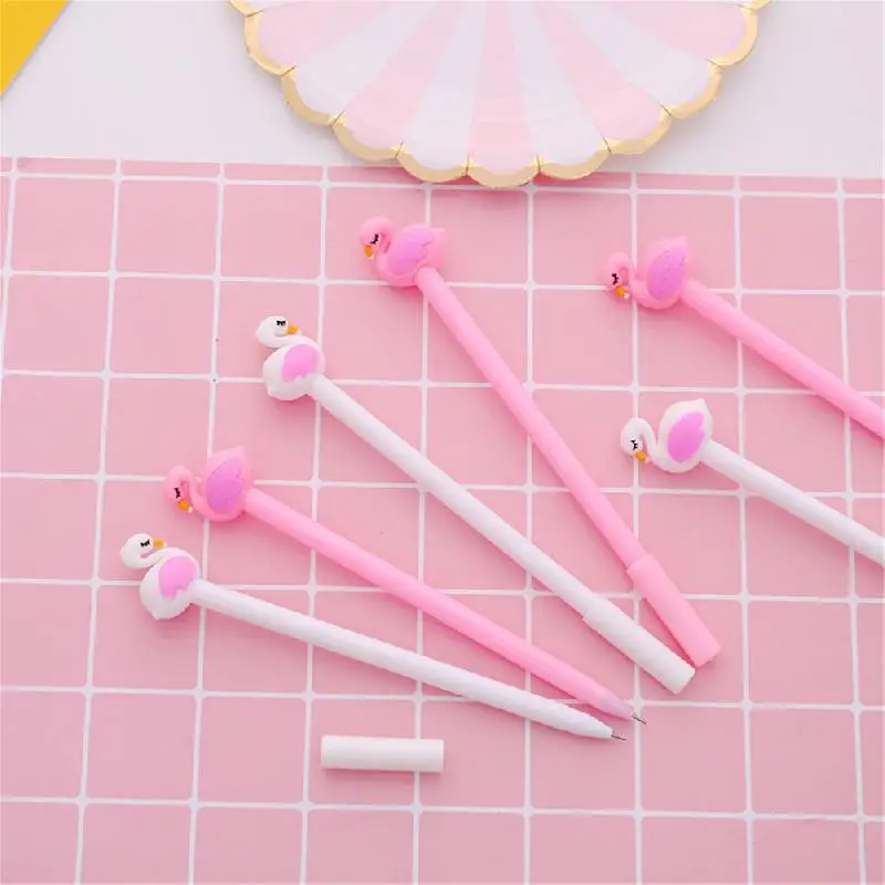 Корейская маленькая необычная ручка в форме фламинго 0 5 мм для письма