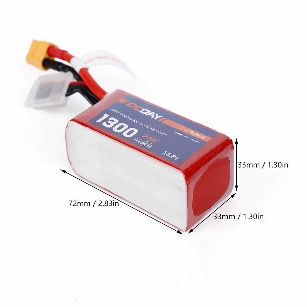 OCDAY 14,8 V 1300mAh 75C Lipo аккумулятор XT60 разъем для 150-280 Raing Quacopter изысканно разработанный прочный великолепный