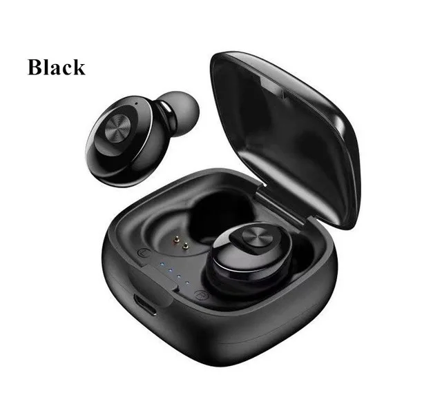 Черный GX12 TWS 5,0 сенсорные Bluetooth наушники с отпечатком пальца спортивные HD стерео беспроводные наушники с шумоподавлением гарнитура для iphone 11 - Цвет: Черный