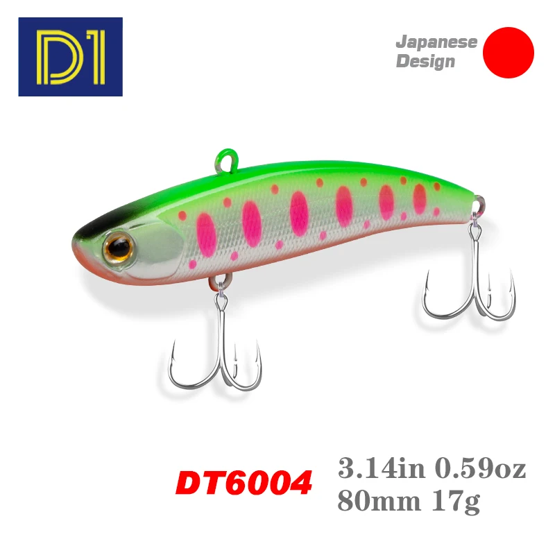 Señuelos de pesca D1 VIB, 60/70/80mm de fundición larga, sonajero, cebo duro que se hunde, cebo de vibración Artificial para aparejos de pesca de Lucio