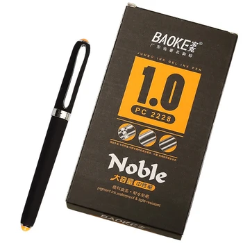 

12pcs/box Large Capacity Black Ink Gel Pens 0.5mm 0.7mm 1.0mm Matte Black Waterproof Writing Pens for School Office Supplies