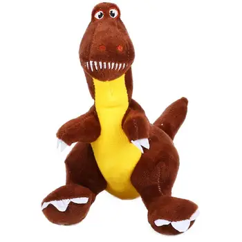 

Dinosaurs Pet Plush Toys Squeak Toys Durable Dog Puppy Chew Toy Brown