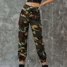 Спортивные штаны для бега, женские штаны для бега с высокой талией, Camoflage штаны для девушек, повседневные брюки для фитнеса, свободные штаны с высокой талией