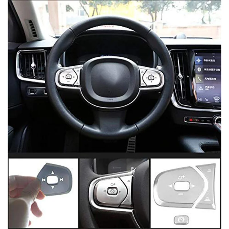 Кнопки рулевого колеса декоративный чехол с блестками отделка 6 шт. для Volvo XC60 S90 XC90-18 стайлинга автомобилей