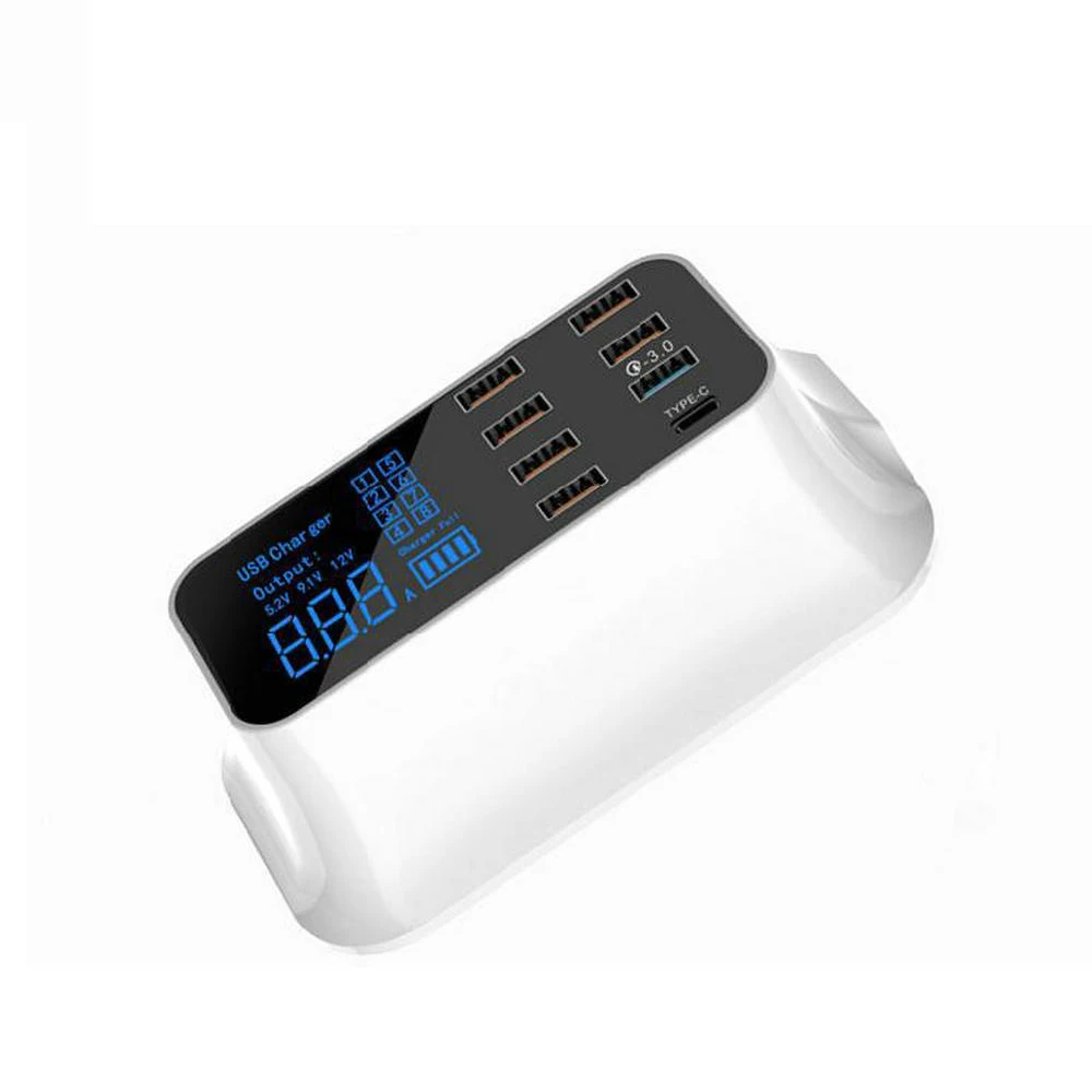 8 портов type C USB зарядное устройство Quick Charge 3,0 светодиодный дисплей для iPhone адаптер телефон планшет быстрое зарядное устройство для xiaomi huawei samsung