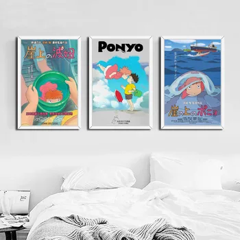 

Ponyo on the Cliff Miyazaki Hayao Classic Cartoon Movie Hot Japan Anime Art Painting Silk Canvas Poster Wall Home Decor картины