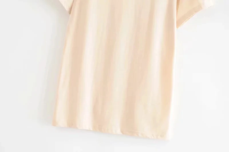 KIYUMI Tshirt Women Coconut Tree Pattern Print Summer TShirt O-Neck Short Sleeves Tops Casual Cotton Beige Women Tops and Shirts
