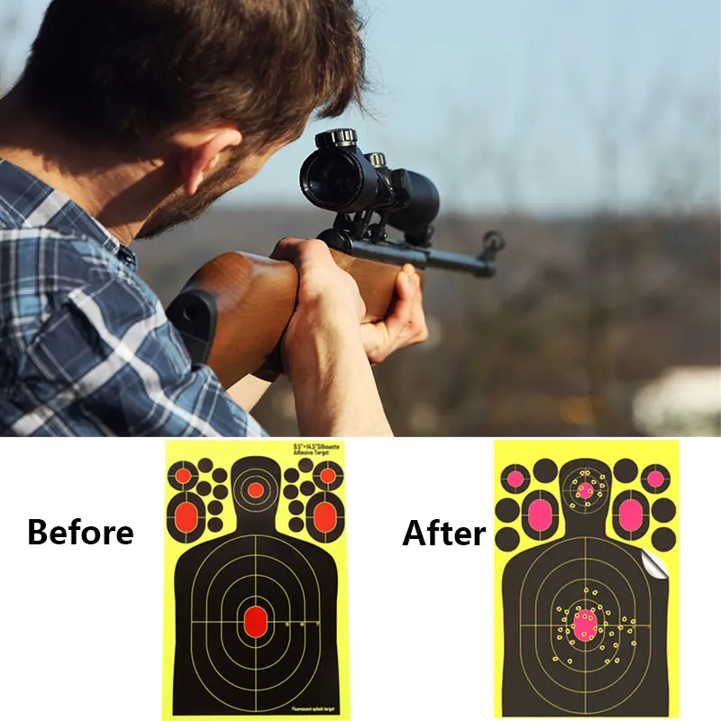 Outdoor Archery Paper Target Shooting Target Hunter Yellow Shotgun Training Target Stickers Practice Hunting Bow Economic Rifle