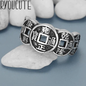 

Bijoux Bohemian Vintage 925 Sterling Silver Coin Rings For Women Engagement Rings Girls Party Gifts Anillos 2020