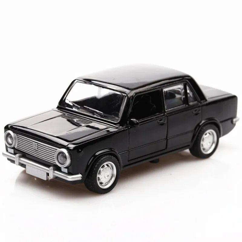 black car no box 1:32 Лада сплав классический ретро игрушечные модели машин русский тянуть назад литой автомобиль игрушки для детей в подарок - Цвет: black car no box
