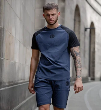 PATZ02L Мужская спортивная одежда, летняя футболка, костюм, футболка с коротким рукавом+ короткие штаны, мужская спортивная одежда для бега, спортивная одежда для бега, династии Суи - Цвет: PATZ02L
