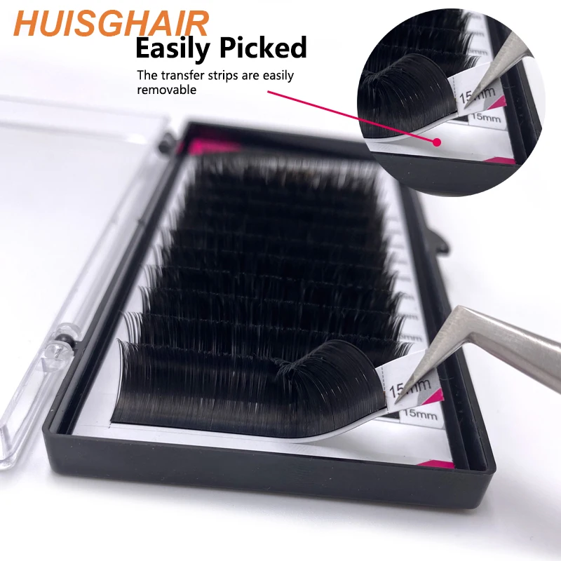 HUISGHAIR, 12 рядов, искусственные норковые Индивидуальные ресницы, ресницы, maquiagem cilios для профессионалов, мягкие норковые ресницы для наращивания