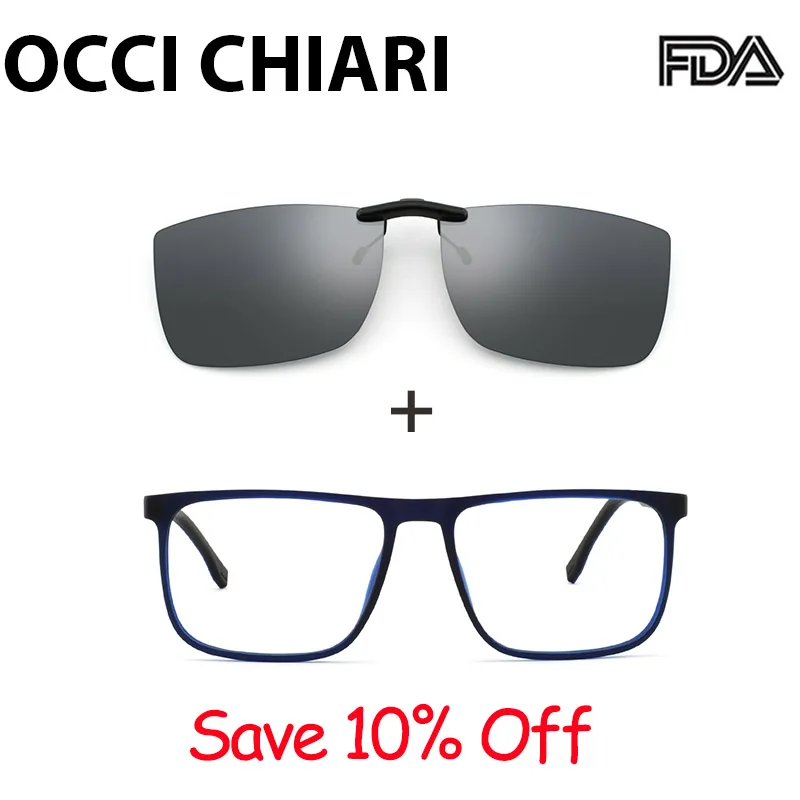 C1 Clips OCCI CHIARI TR90, мужские очки, синий светильник, очки по рецепту, винтажные очки для близорукости, оптическая оправа, Oculos, маленькие размеры, OC7100 - Цвет оправы: C1 Clips
