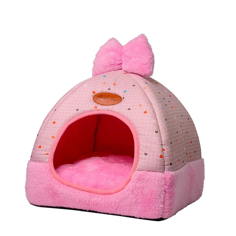 Small Pet Dog Beds Mat Cat Kennel Blanket Thicken Winter Pets Puppy Bulldog Beds Mattress Flannel Fabric Warm Pets House Tent