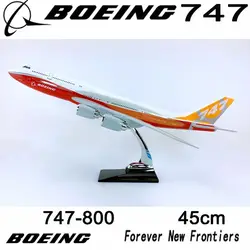 45 см 1/150 весы Boeing B747-800 модель самолета литой под давлением пластиковый сплав самолет с базой коллекция самолет дисплей игрушка подарок