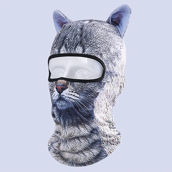 Новая Балаклава с 3D-принтом животных, Балаклава для шеи с ушками, дышащий чехол